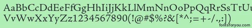 フォントAjensonproCapt – 緑の背景に黒い文字