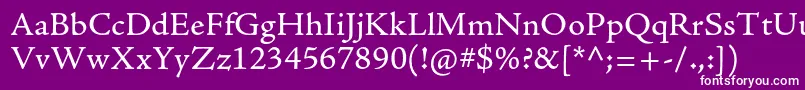 フォントAjensonproCapt – 紫の背景に白い文字