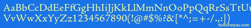 AjensonproCapt-Schriftart – Gelbe Schriften auf blauem Hintergrund