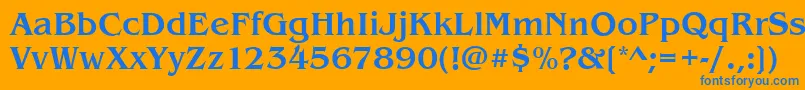 フォントBenjaminMedium – オレンジの背景に青い文字