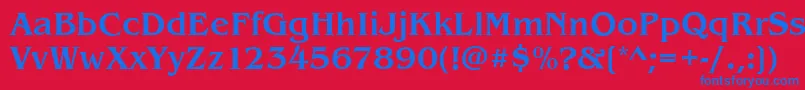 En savoir plus sur la police BenjaminMedium Police BenjaminMedium – polices bleues sur fond rouge