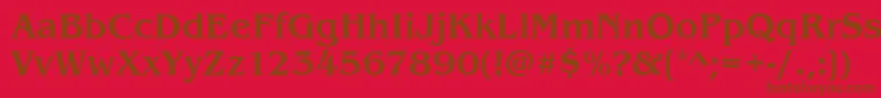 Czcionka BenjaminMedium – brązowe czcionki na czerwonym tle