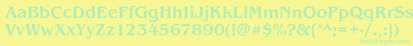 フォントBenjaminMedium – 黄色い背景に緑の文字