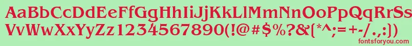 BenjaminMedium Font – Red Fonts on Green Background