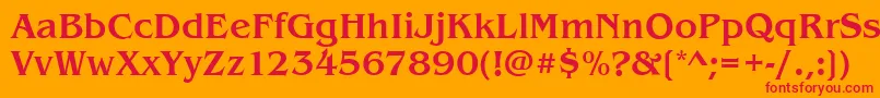 BenjaminMedium Font – Red Fonts on Orange Background