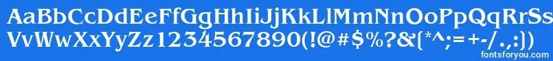 Czcionka BenjaminMedium – białe czcionki na niebieskim tle