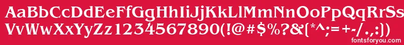 Czcionka BenjaminMedium – białe czcionki na czerwonym tle