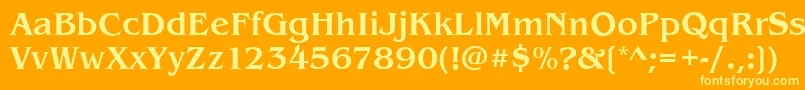 フォントBenjaminMedium – オレンジの背景に黄色の文字