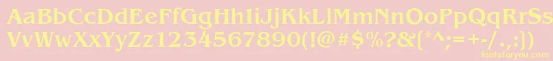 BenjaminMedium Font – Yellow Fonts on Pink Background