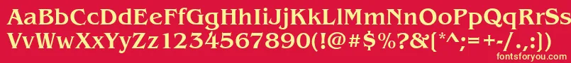 BenjaminMedium Font – Yellow Fonts on Red Background