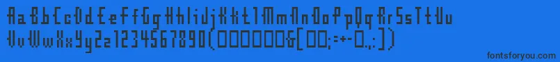 CubeBit-Schriftart – Schwarze Schriften auf blauem Hintergrund