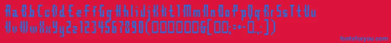 Czcionka CubeBit – niebieskie czcionki na czerwonym tle