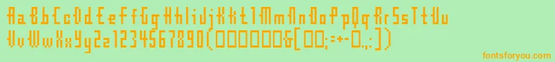CubeBit Font – Orange Fonts on Green Background