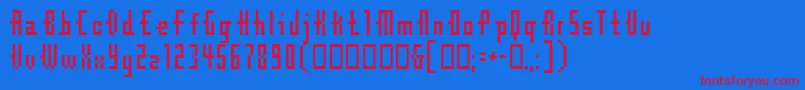 CubeBit Font – Red Fonts on Blue Background