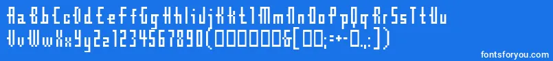 CubeBit-Schriftart – Weiße Schriften auf blauem Hintergrund