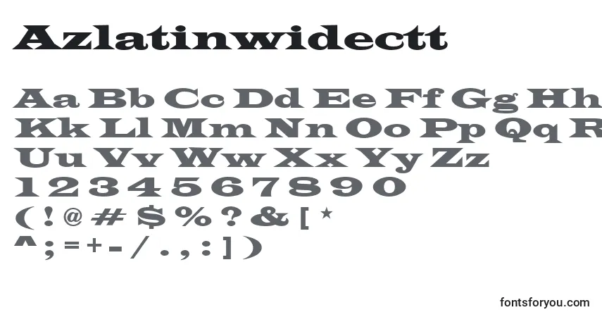 Шрифт Azlatinwidectt – алфавит, цифры, специальные символы