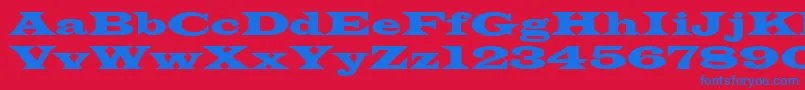 Azlatinwidectt Font – Blue Fonts on Red Background
