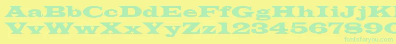 Azlatinwidectt Font – Green Fonts on Yellow Background