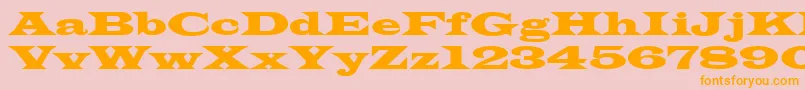 Weitere Informationen zur Azlatinwidectt-Schriftart Azlatinwidectt-Schriftart – Orangefarbene Schriften auf rosa Hintergrund
