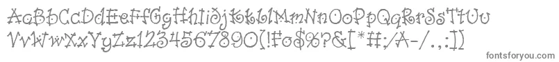 フォントDancinLetPlain.1.0 – 白い背景に灰色の文字