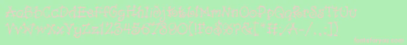 DancinLetPlain.1.0 Font – Pink Fonts on Green Background