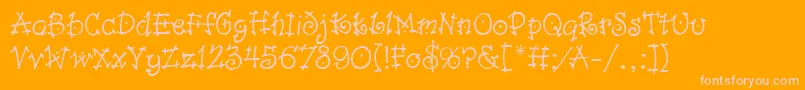 DancinLetPlain.1.0 Font – Pink Fonts on Orange Background