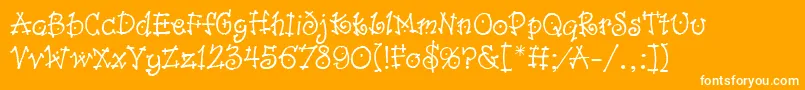 DancinLetPlain.1.0 Font – White Fonts on Orange Background