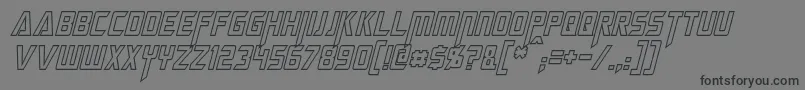 MegatronHollowCondensedItalic Font – Black Fonts on Gray Background