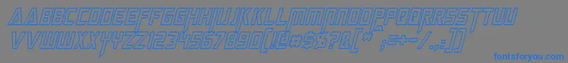 MegatronHollowCondensedItalic Font – Blue Fonts on Gray Background