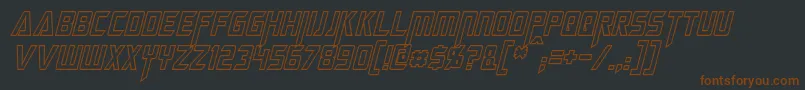 MegatronHollowCondensedItalic Font – Brown Fonts on Black Background