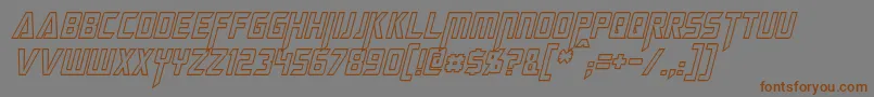 MegatronHollowCondensedItalic Font – Brown Fonts on Gray Background