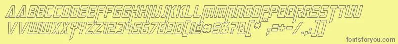 MegatronHollowCondensedItalic Font – Gray Fonts on Yellow Background