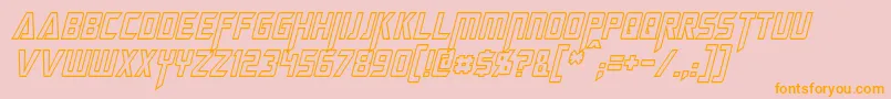 MegatronHollowCondensedItalic Font – Orange Fonts on Pink Background