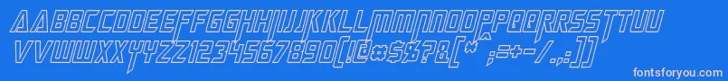 MegatronHollowCondensedItalic Font – Pink Fonts on Blue Background