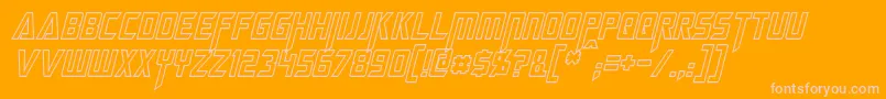 MegatronHollowCondensedItalic Font – Pink Fonts on Orange Background