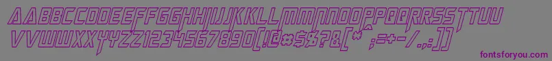 MegatronHollowCondensedItalic Font – Purple Fonts on Gray Background