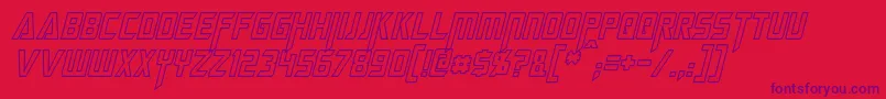 MegatronHollowCondensedItalic Font – Purple Fonts on Red Background