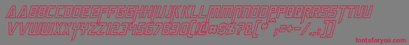 MegatronHollowCondensedItalic Font – Red Fonts on Gray Background