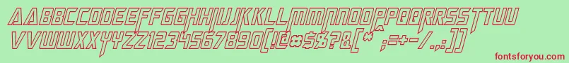 MegatronHollowCondensedItalic Font – Red Fonts on Green Background