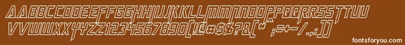 MegatronHollowCondensedItalic Font – White Fonts on Brown Background