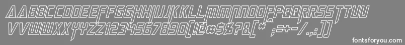 MegatronHollowCondensedItalic Font – White Fonts on Gray Background