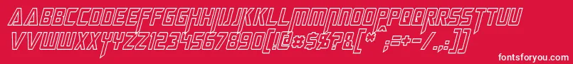 MegatronHollowCondensedItalic Font – White Fonts on Red Background