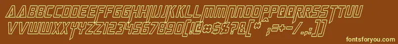 MegatronHollowCondensedItalic Font – Yellow Fonts on Brown Background