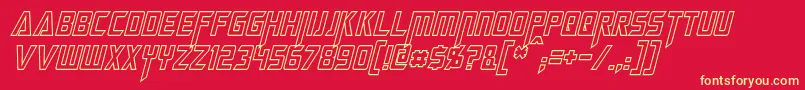 MegatronHollowCondensedItalic Font – Yellow Fonts on Red Background