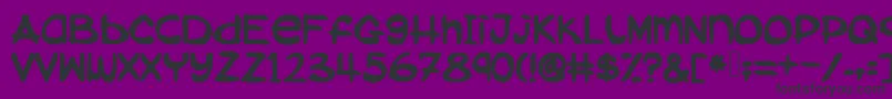 Fonte Abokidreadlockjamsuya – fontes pretas em um fundo violeta
