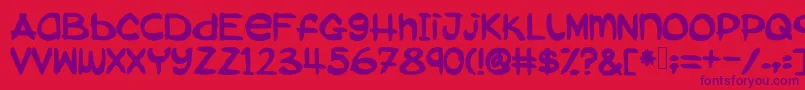 Abokidreadlockjamsuya Font – Purple Fonts on Red Background