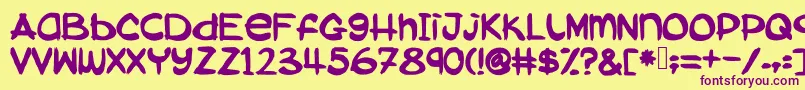 Abokidreadlockjamsuya Font – Purple Fonts on Yellow Background