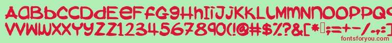 Abokidreadlockjamsuya Font – Red Fonts on Green Background