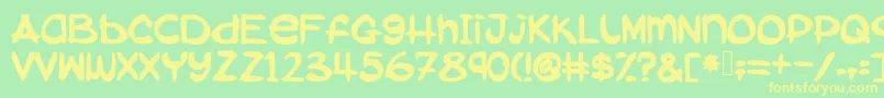 Abokidreadlockjamsuya Font – Yellow Fonts on Green Background