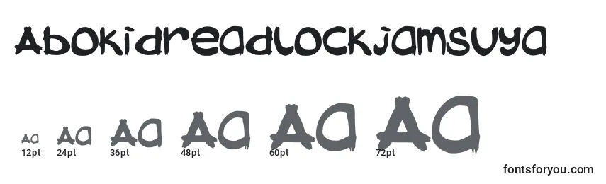 Размеры шрифта Abokidreadlockjamsuya